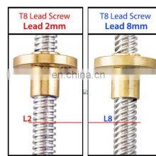 8mm T8 Lead 2mm Stainless Steel Lead Screw T8 Brass Nut For CNC 3D Printer thumbnail-2