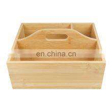 Bamboo Pencil Holder Desk Organizer Multi-Functional Diy Pen Holder Box Desktop For Office Bathroom thumbnail-5