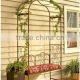 Elegent and fanshion wedding garden iron gate design with a bench