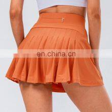 Hot Sexy Sportswear Back Pocket Tennis Skirt With Shorts Active Sport Running Skorts Skirts With Ball Pockets Golf Yoga Clothing thumbnail-1