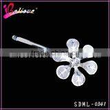 Cheap Hair Brush Metal Pins Wholesale Hair Pins, Silver Flower Pins for Kids Girls thumbnail-4