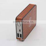 Factory Wholesale Classical Leather Surface QI Standard Wireless Power Bank 8000mAh Fast Charging Power Bank For Smart Phone