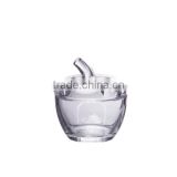 Handmade Glass Candy Jar with lid, in apple shape, 80mm.
