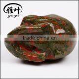 Wholesale 2inch Natural Unakite Stone Hand Carving Skull thumbnail-5