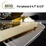 Electroplating Mirror Back Mobile Phone Case Aluminum Metal Bumper With PC Back Cover for Iphone 6/6s Plus thumbnail-4