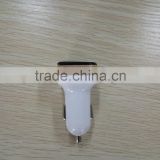 White and Silver LED Display Voltage and Current Dual USB Car Charger