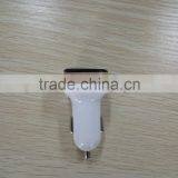 White and Silver LED Display Voltage and Current Dual USB Car Charger