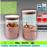 Airtight Glass Storage Pots/ Cans/ Jars With Silicone Sleeve & Lid thumbnail-5