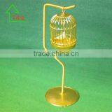 Ornate Gold Tone Vintage Mini Style Bird Cage & Bird Xmas Ornament
