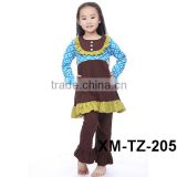 Wholesale Halloween baby girl outfits shirts and pants sets new design pumpkin cloth for girls bodysuits chevron summer outfits