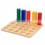 Ealy Education Montessori Wood Baby Toy Geometry Cylinder Ladder Block Puzzle thumbnail-5
