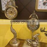 Antique Bronze Animal Decoration Desk Clock, Cute Design Bronze Desk Clock thumbnail-1