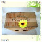 Round Hole Cutting Slid Front Wood Wine Suitcase thumbnail-4