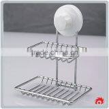 New Stainless Steel Bathroom Toilet Shower Sucker Suction Sink Tray Dish Hanging Soap Holder thumbnail-4