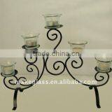 Glass Candle Holder With Metal Stand thumbnail-1