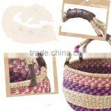 Colorful Seagrass Bolga Basket thumbnail-2