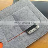 China Suppliers Hollow Flower Handmade Felt Laptop Bag Felt Laptop Sleeve With Outside Pocket thumbnail-4