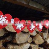 Hot Sell Felt Heart and Snowflake Garland, Red, Christmas Garland Made in China thumbnail-1