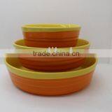 Italian Orange Color Round Ceramic Baker Without Handles thumbnail-1