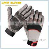 Orange Spandex Back Synthetic Leather Palm Anti-vibration Mechanic Gloves thumbnail-2