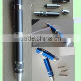 6/bit Screwdriver Aluminium Style Kit Pen Flashlight Pen Screwdriver thumbnail-1