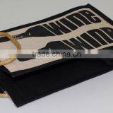 Four Bottle Juco Wine Bag With Wooden Cane Handle thumbnail-2