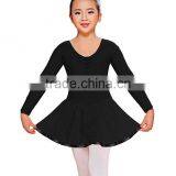 Kids Dancing Costumes Classic Ruffle Black Long Flutter Sleeve Ballet Gymnastics Wholesale Dance Leotards thumbnail-2