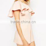 2015 Fashionable Hot Sale OEM Customized Occasion Women Romper With One Shoulder Ruffle thumbnail-3