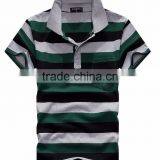 Short Sleeve Cotton Slim Striped Men Polo Shirt thumbnail-2