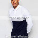 Color Block Long Sleeve 100% Cotton Rugby Polo Shirt, Men Sports Team Wear Custom thumbnail-1