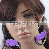 2015 Large Size Letter Punk Earring Jewelry Hip Hop Custom Acrylic Initial Letter Earring New Design Acrylic Alphabet Earrings thumbnail-5