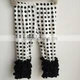 2016 Hot Sale Baby Girl Dots Icing Pants With Black Triple Ruffles Leggings Baby Icing Pants thumbnail-1