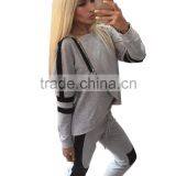 Womens Tracksuit Set 2016 Lady O Neck Long Sleeve Sweatshirt Tops Pants Suit Casual 2 Piece Set Women Sweat Suits Sweatsuit thumbnail-3