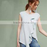2017 Fashion Women Patchwork Solid Sleeveless T-shirt thumbnail-1