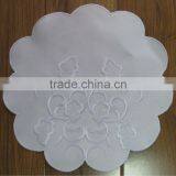 White Embroidered Coasters