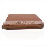 Genuine Cow Top Grain Leather Coin Purse Round Zip Credit Card Wallet thumbnail-2