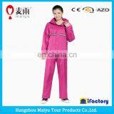 Leisure Ladies Breathable Pink Reflective Clear Thick Pvc Raincoat Wholesale thumbnail-1