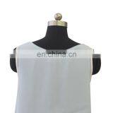 Summer Ladies Fashion High Quality Sleeveless Blue Chiffon Blouse thumbnail-6