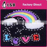 Colored Rainbow Patches for Kids Clothes Rhinestone Hot Fix Patch thumbnail-1