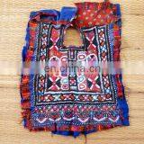 Kutchi Fabric Mirror Work Patches- Vintage Indian Fabric HandCraft Yock Neck Patches thumbnail-1