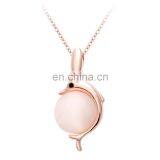 Fashionable New Cat Eye Dolphin Pendant Latest Design Simple Rose Gold Necklaces thumbnail-1