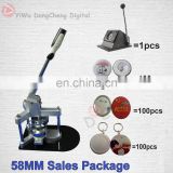 2015 Great Promotion for 2-1/4" 58MM Badge Maker Button Machine package/ 58MM Sales package