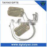 Customized Iron Stamped Nickle Plating Military Dog Tag