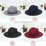 Wool Felt Brim Fedora Hat Men's Felt Cap Custom Wool Fedora Felt Hats Men Women Crushable Wide Brim Fedora Felt Hat thumbnail-3