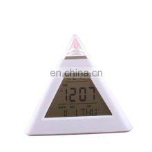 7 Colors Changed Night Lighting Digital Thermometer Triangle Digital Clock Led thumbnail-3