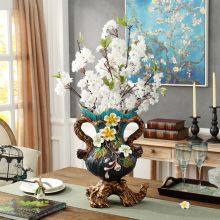 Nordic Retro Color Paint Modern Creative Chinese Ceramic Plant Vase For Coffee Shop Decor thumbnail-2