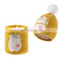 Winter Kids Hat Scarf Set Knit Fleece Lined Beanie Neck Warmer Scarf for Toddler Boys Girls Ages 6 Months to 4 Years thumbnail-3