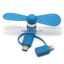 Custom Free Logo Portable 3 in 1 Type C Small USB Cooling Mini Cell Phone Fan thumbnail-1