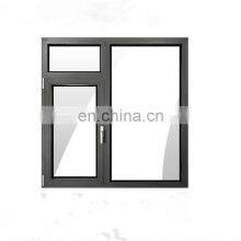 3 Panel Black Aluminum Casement Thermal Break Window Whit Aluminum Swing Windows