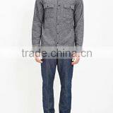 Cool Man Grey Thick Winter Warm Long Sleeve Button Down Shirts thumbnail-4